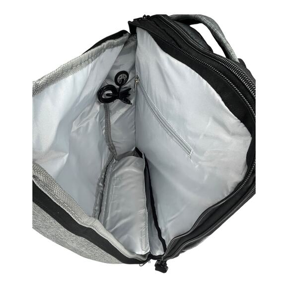 NEW LG Travel Bike School BACKPACK Laptop Padded USB Charging Port & Cable Gray - Picture 7 of 10